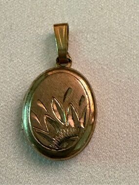 Walter E Hayward Vintage Gold Filled Locket w/ Engraved Floral Spray Design